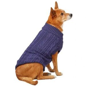 NWT TOP PAW NAVY BLUE DOG SWEATER JACKET TURTLENECK PULLOVER LARGE